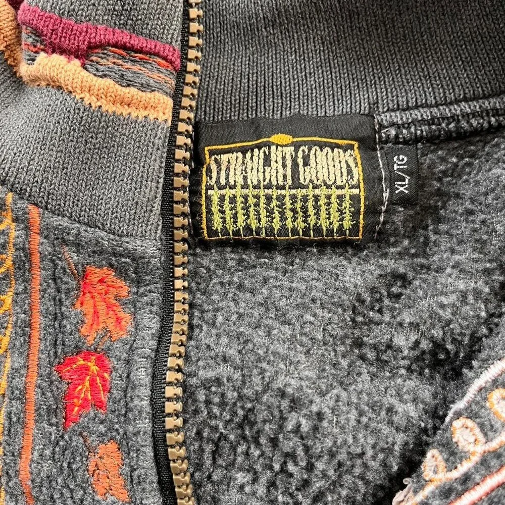 Vintage 90s embroidered fleece dad zip up - Picture 4 of 8